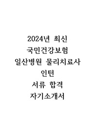 2024년 국민건강보험공단 일산병원 물리치료사 인턴 서류합격 자기소개서