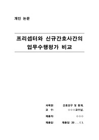 간호과 졸업논문 프리셉터와 신규간호사간의 업무수행평가 비교