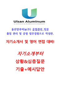 울산알루미늄 공정 엔지니어 신입 자기소개서 및 영어 면접