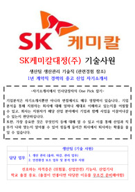 SK케미칼대정 기술사원 계약직 자기소개서(중고신입)