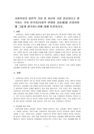 사회복지의 일반적 가치 중 자신이 가장 중요하다고 생각하는 가치 한가지(사회적 연대와 공동체)를 선정하여 왜 그렇게 생각하는지에 대해 토론하시오.