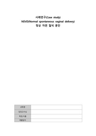 여성건강간호학 실습 case study NSVD- 간호진단10개, 간호과정2개