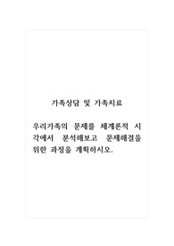 가족상담및가족치료_우리가족의 문제를 체계론적 시각에서 분석해보고 문제해결을 위한 과정을 계획하시오.