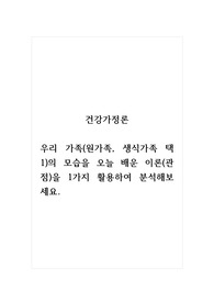 건강가정론_우리 가족(원가족, 생식가족 택 1)의 모습을 오늘 배운 이론(관점)을 1가지 활용하여 분석해보세요.