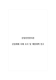 산업안전관리론_산업재해 사례 조사 및 예방대책 연구