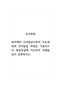 유아발달_피아제의 인지발달이론의 주요개념과 인지발달 과정을 기술하고 각 발달과업에 기초하여 사례를 들어 설명하시오.