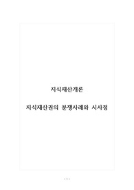 지식재산개론_지식재산권의 분쟁사례와 시사점