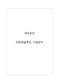 재무관리_(주)한화솔루션 기업분석