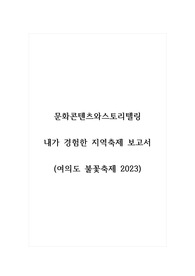 문화콘텐츠와스토리텔링_내가 경험한 지역축제 보고서(여의도 불꽃축제 2023)