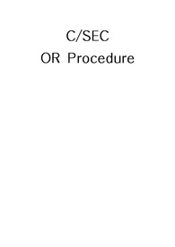 C/sec 제왕절개수술 OR Procedure