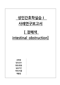 성인간호학실습 장폐색 사례연구보고서  A+, 간호과정3개