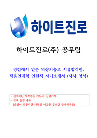 하이트진로 공무 인턴직 자기소개서(무경력서류합격)