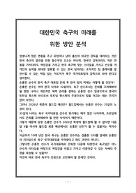 대한민국 축구 발전을 위한 방안 분석