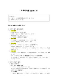 [교육학개론] 중간고사 요점정리