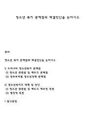 청소년 복지 문제점과 해결방안을 논하시오