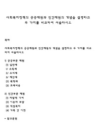 사회복지정책의 공공재원과 민간재원의 개념을 설명하고 두 가지를 비교하여 서술하시오