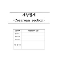이것만 따라써도 A+보장 / 제왕절개 케이스 / 간호과정 2개, 간호진단 2개/ 문헌고찰 포함