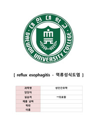 성인간호학실습 A+케이스 역류성식도염 (간호진단2개, 간호과정2개)