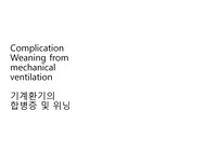 Complication Weaning from mechanical ventilation 기계환기의 합병증 및 위닝