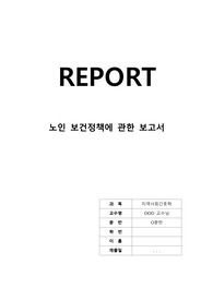 지역사회간호학 - 국내 노인보건 요약정리 및 외국 노인정책에 관한 보고서