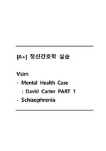 [A+ 정신간호학 실습] Vsim(David Carter Part 1, Schizophrenia), 사전사후 질문 퀴즈 및 답변 포함