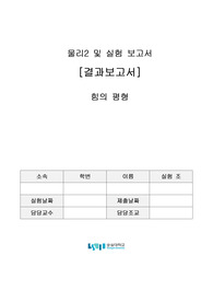 [결과레포트] 힘의 평형