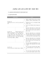 고등학교 교양 교과 논리학 평가 기준안 예시