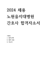 2024 노원을지대병원 간호사 합격 자소서(스펙 O, 서합인증 O, 자소서 O)