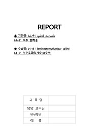 성인간호학 수술실 실습 케이스_척추협착증