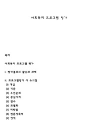 사회복지 프로그램 평가