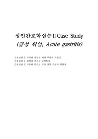 급성위염 케이스 스터디 간호진단3 간호과정1