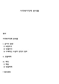 사회복지정책 분석틀