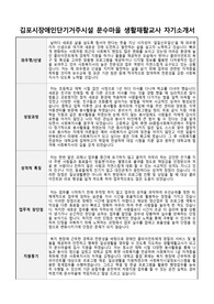 김포시장애인단기거주시설 문수마을 생활재활교사 합격 자기소개서