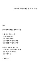 [사회복지정책론] 급여의 수준
