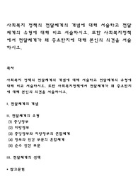 사회복지 정책의 전달체계의 개념에 대해 서술하고 전달체계의 유형에 대해 비교 서술하시오. 또한 사회복지정책에서 전달체계가 왜 중요한지에 대해 본인의 의견을 서술하시오