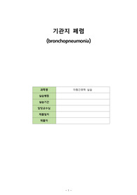 A+ [bronchopneumonia 기관지 폐렴] 아간호학 / 간호진단 2개 / 간호과정 2개