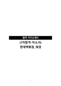 (서류전형합격-자소서)현대백화점_재경