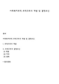 사회복지조직 조직구조의 개념 및 결정요인