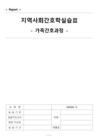지역사회간호학실습3 조별과제 - 가족간호과정 초안