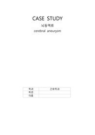 성인간호 케이스스터디 뇌동맥류
