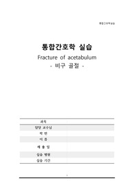 성인간호학 교통사고(비구골절)케이스