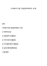 사회복지기관 정보관리체계의 유형