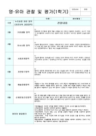 만 3세 1,2학기 관찰일지 모음