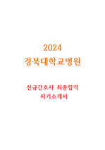 2025 경북대병원 신규간호사 채용 대비 - 2024 경북대병원 최종합격 자기소개서