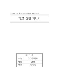 공모교장 경영계획서 작성 예시입니다. 공모교장 경영계획서 작성은 매우 어렵고 힘든 작업입니다. 따라서 본 자료를 통해 모두가 원하는 관리자가 되시길 간절히 바랍니다.