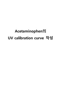 Acetaminophen의 UV calibration curve 작성