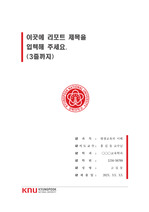 경북대학교 단정한 레포트 표지 및 목차 양식