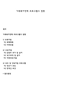 가족복지정책 프로그램의 현황