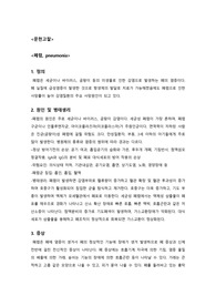 A+ 폐렴 간호과정(문헌고찰, 사정, 간호진단3개, 간호과정2개 포함)