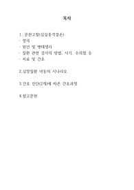 아동 심장질환 간호 및 관리(심실중격결손)과 관련된 간호진단2개 간호과정5개
